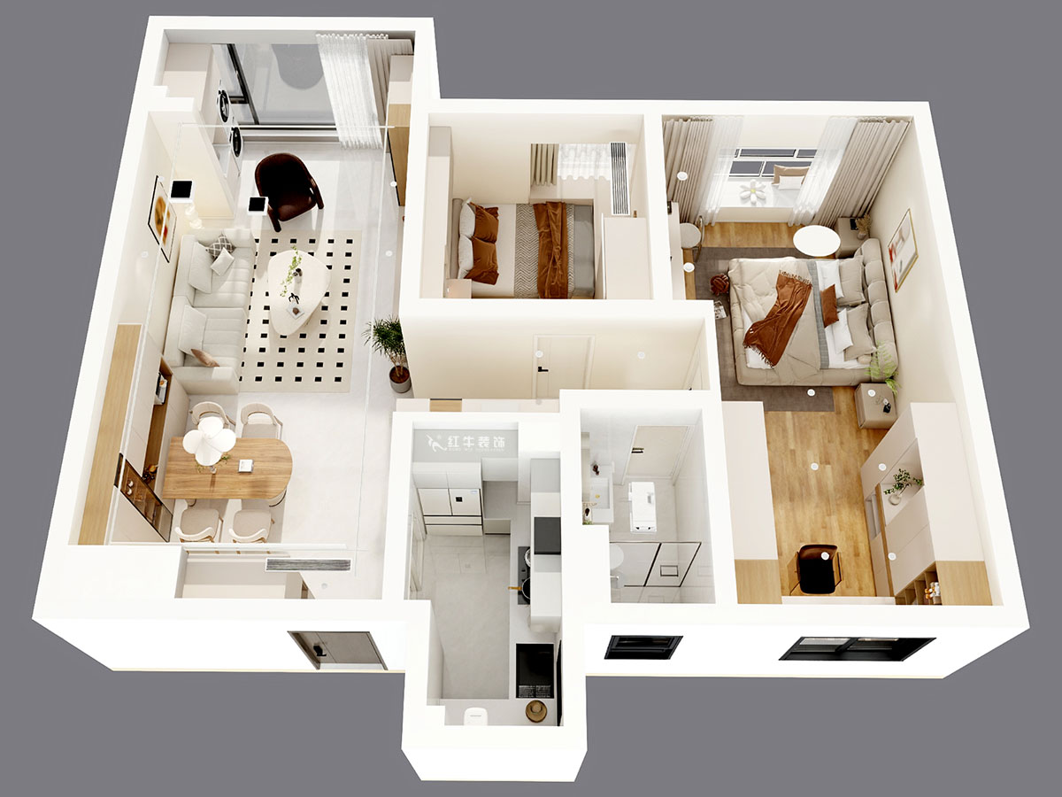 刘晓芳｜棠祥南苑3-1102-100㎡-奶油风格｜3室2厅1卫｜新房装修｜定制家｜全包13